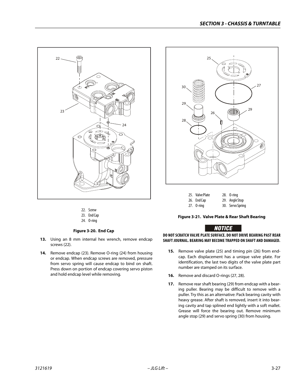 End cap -27, Valve plate & rear shaft bearing -27 | JLG 1850SJ Service Manual User Manual | Page 69 / 452