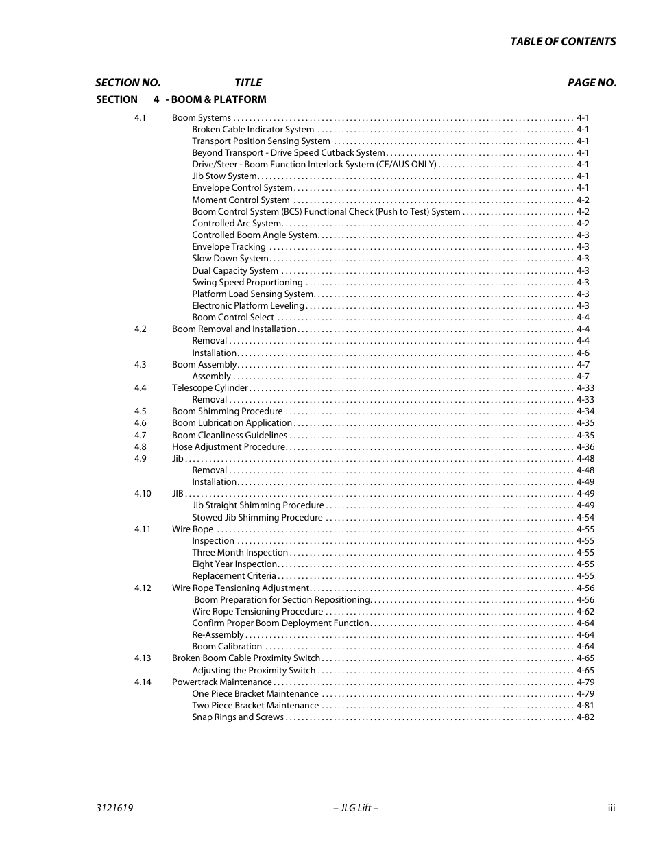 JLG 1850SJ Service Manual User Manual | Page 7 / 452