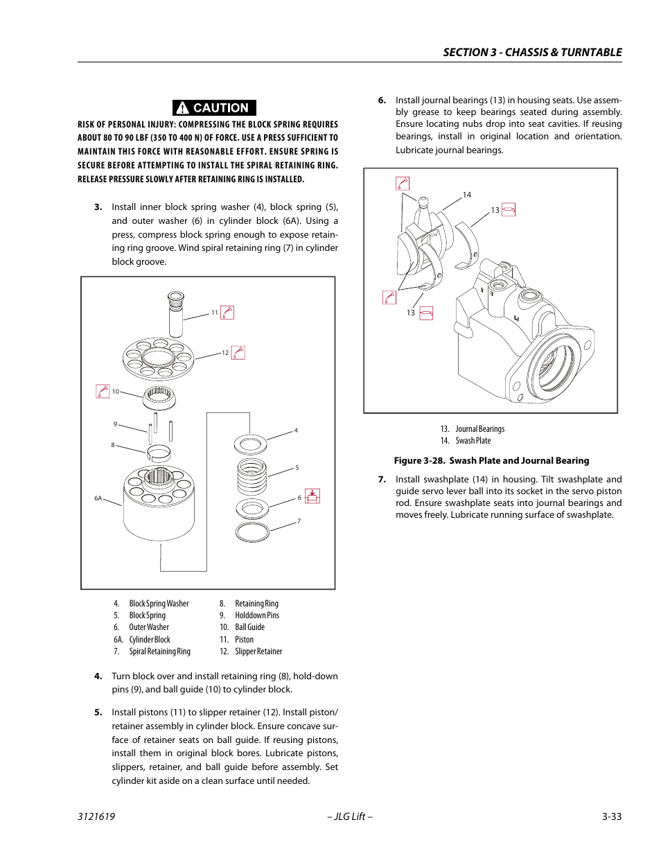 Swash plate and journal bearing -33 | JLG 1850SJ Service Manual User Manual | Page 75 / 452