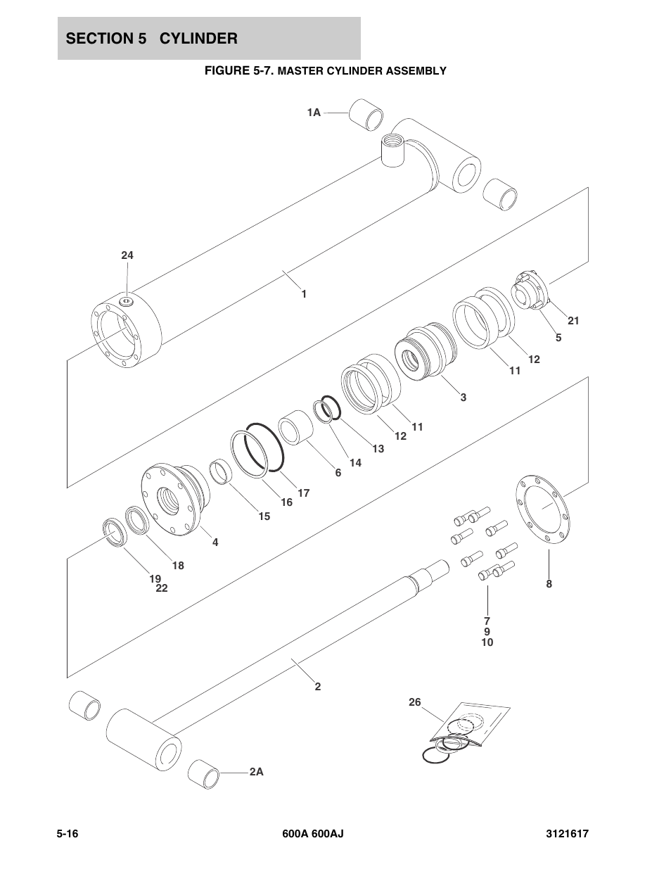 Figure 5-7. master cylinder assembly | JLG 600A_AJ Parts Manual User Manual | Page 194 / 282