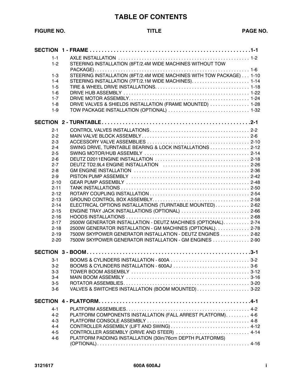JLG 600A_AJ Parts Manual User Manual | Page 5 / 282