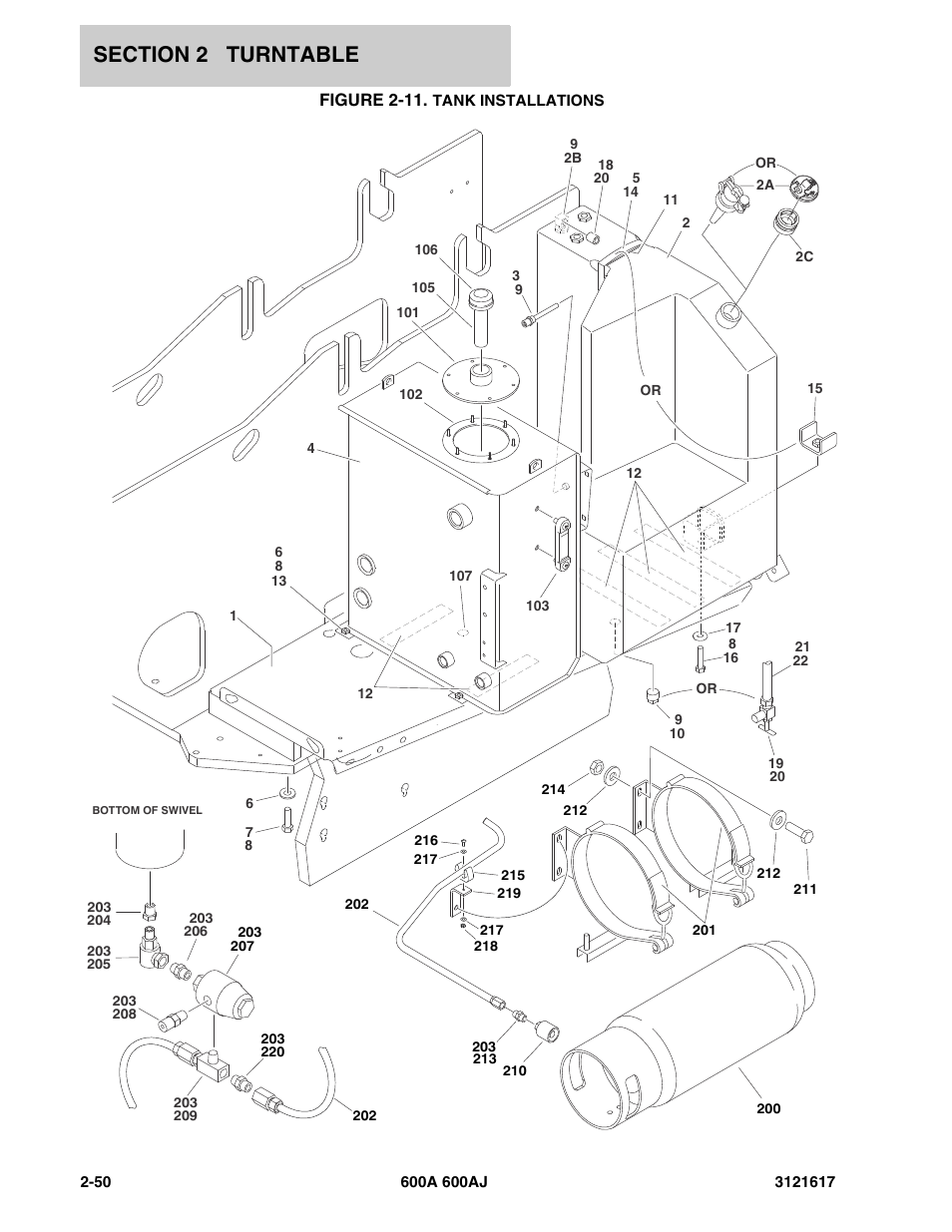 Figure 2-11. tank installations | JLG 600A_AJ Parts Manual User Manual | Page 90 / 282