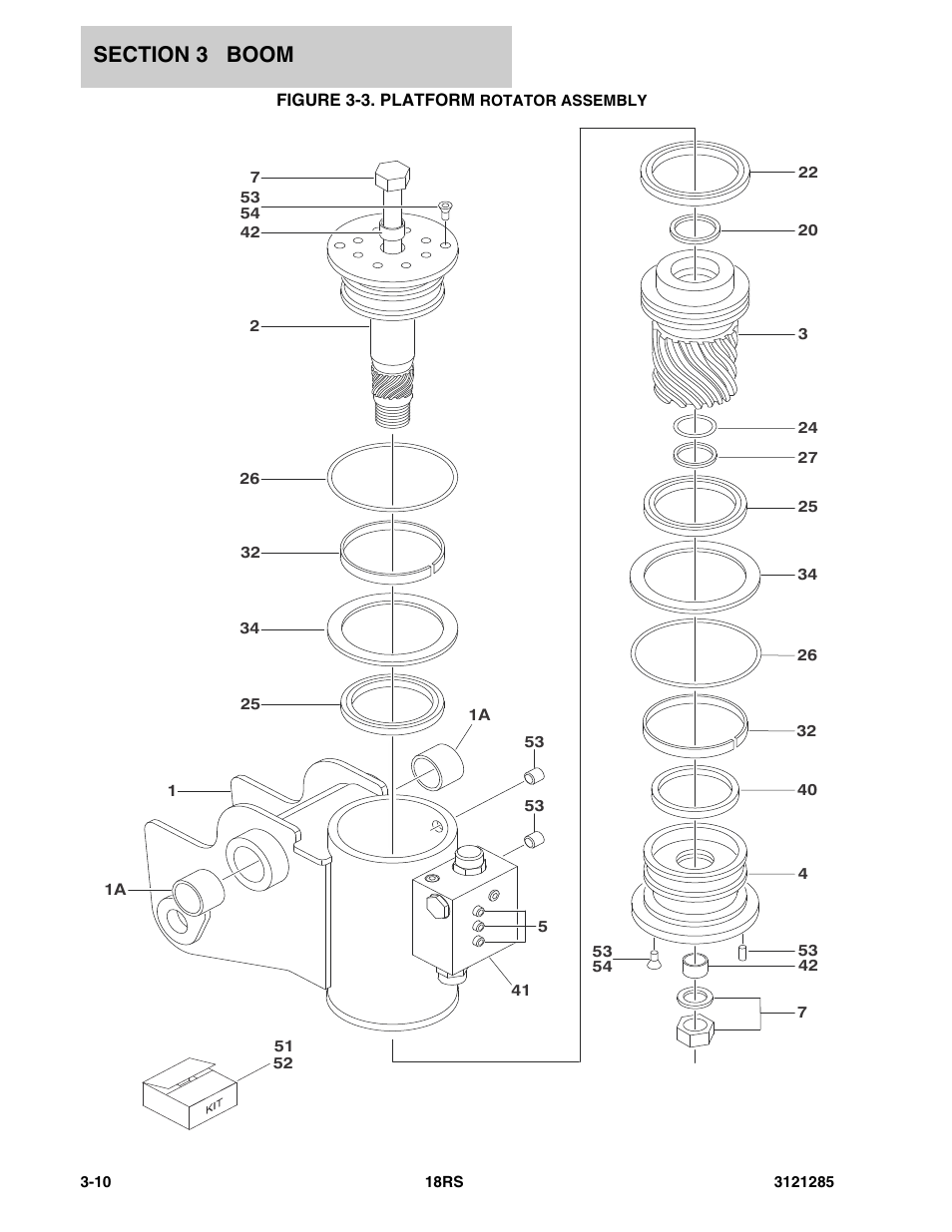 Figure 3-3. platform rotator assembly | JLG 18RS Parts Manual User Manual | Page 66 / 136