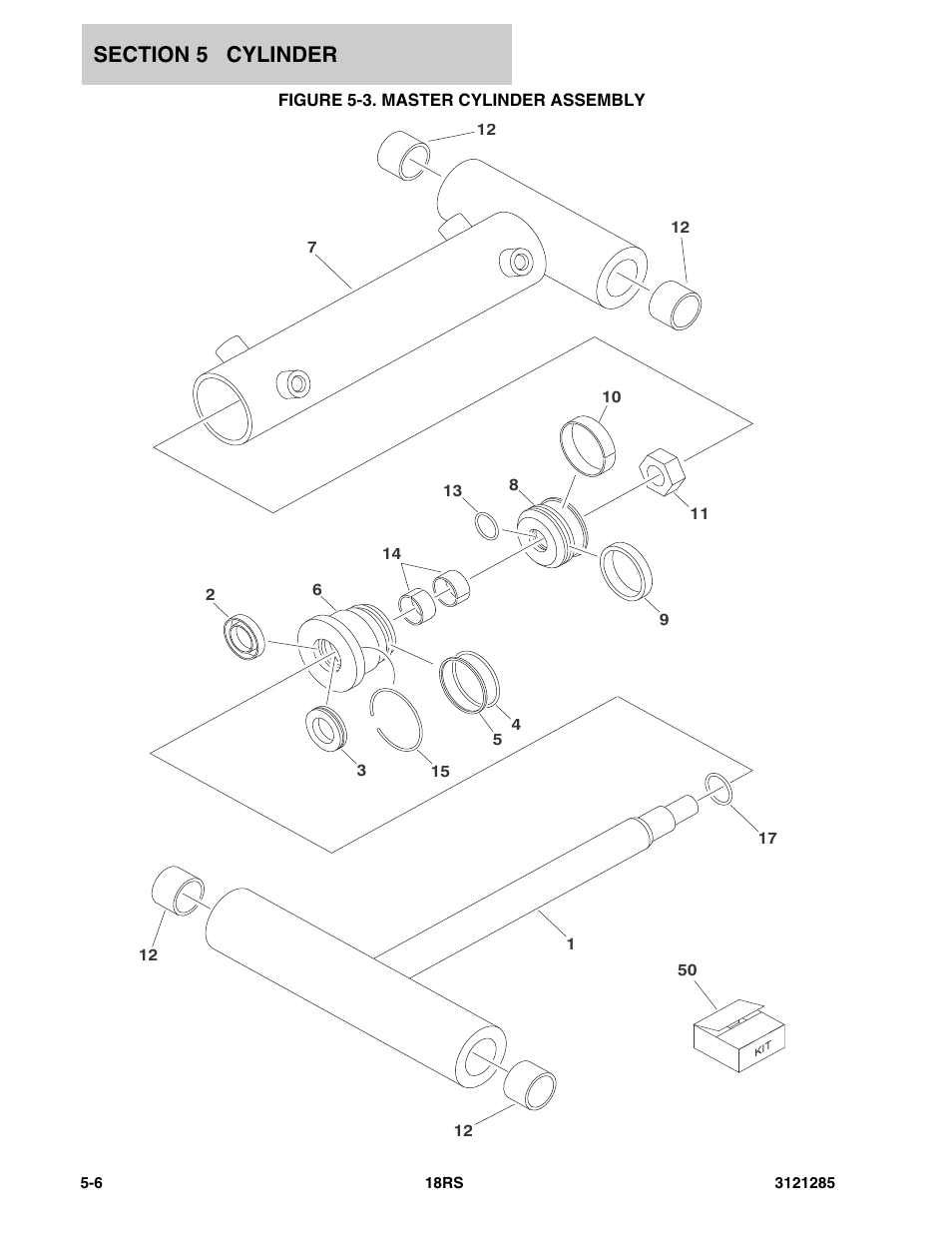 Figure 5-3. master cylinder assembly, Master | JLG 18RS Parts Manual User Manual | Page 88 / 136
