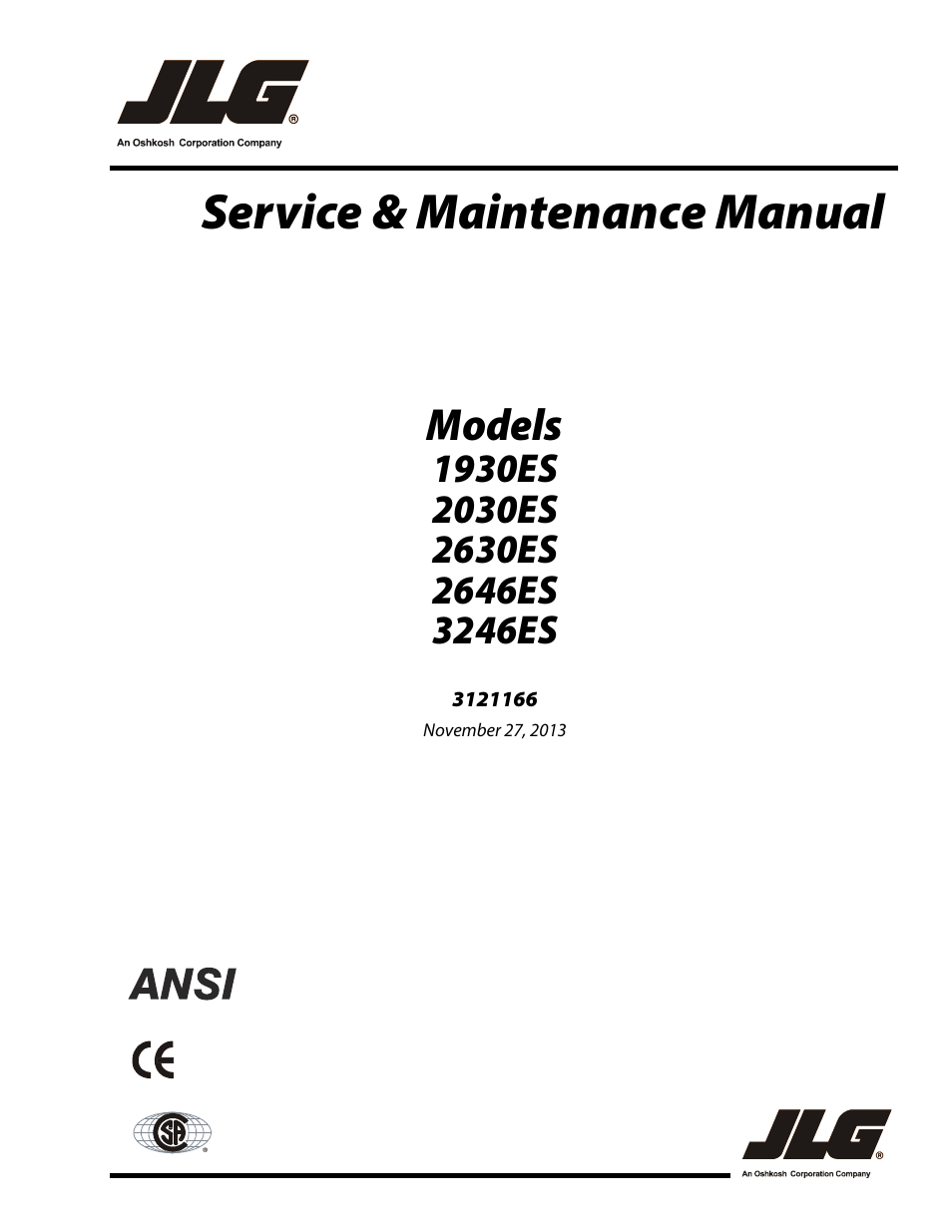 JLG 3246ES Service Manual User Manual | 222 pages