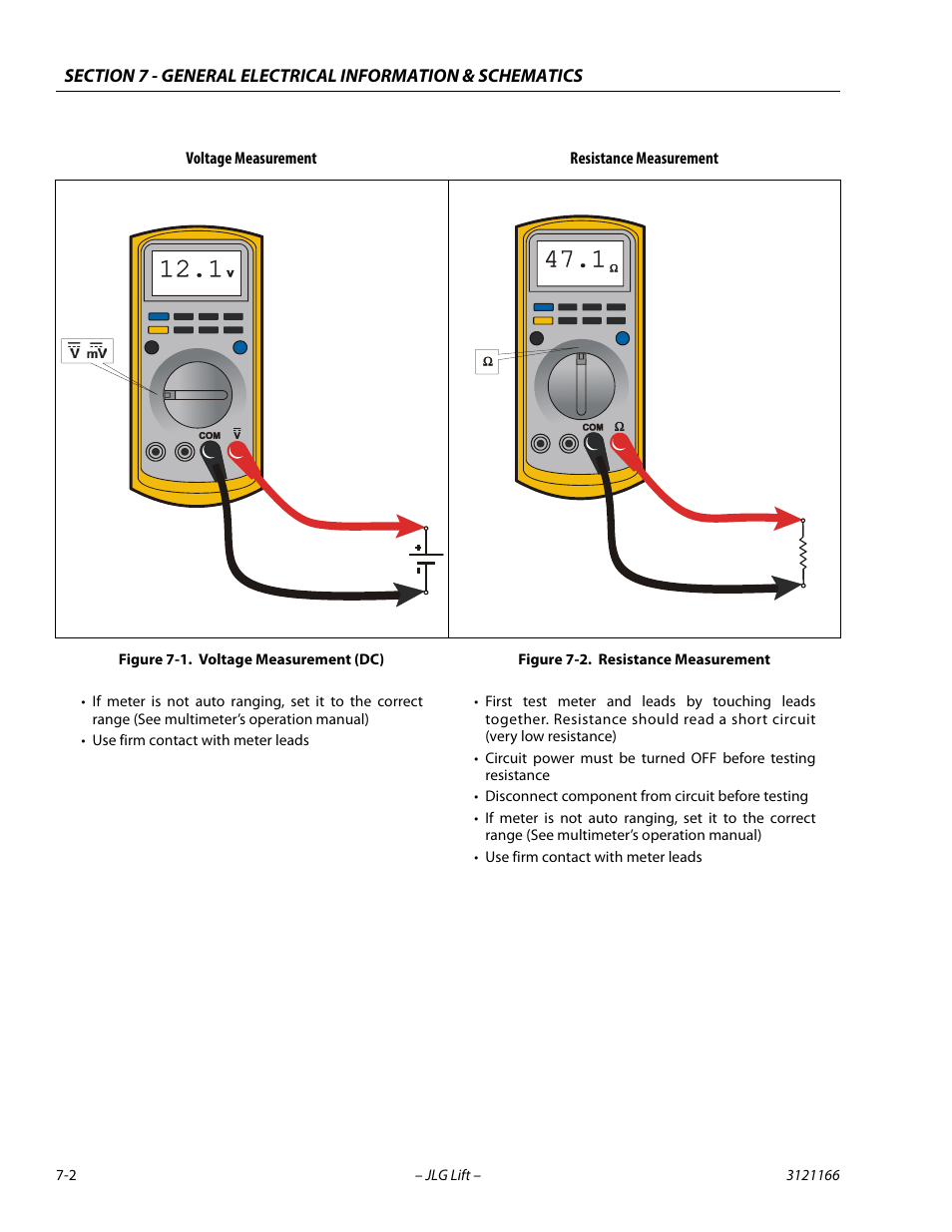 Voltage measurement (dc) -2, Resistance measurement -2 | JLG 3246ES Service Manual User Manual | Page 178 / 222