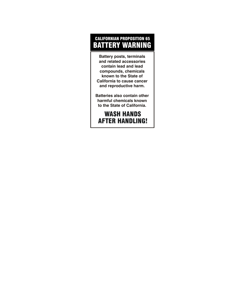 Battery warning, Wash hands after handling | JLG 3246ES Service Manual User Manual | Page 221 / 222