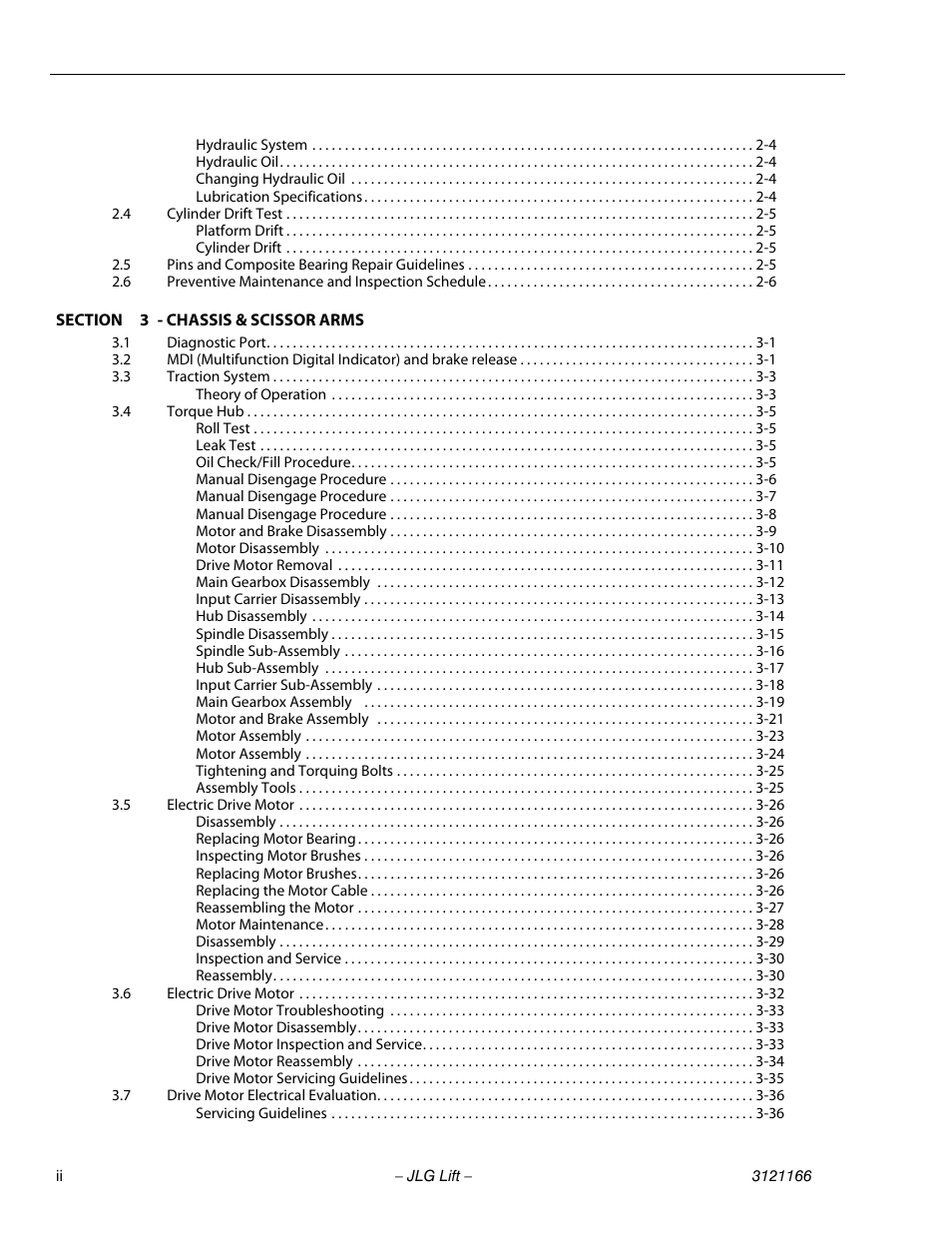 JLG 3246ES Service Manual User Manual | Page 6 / 222