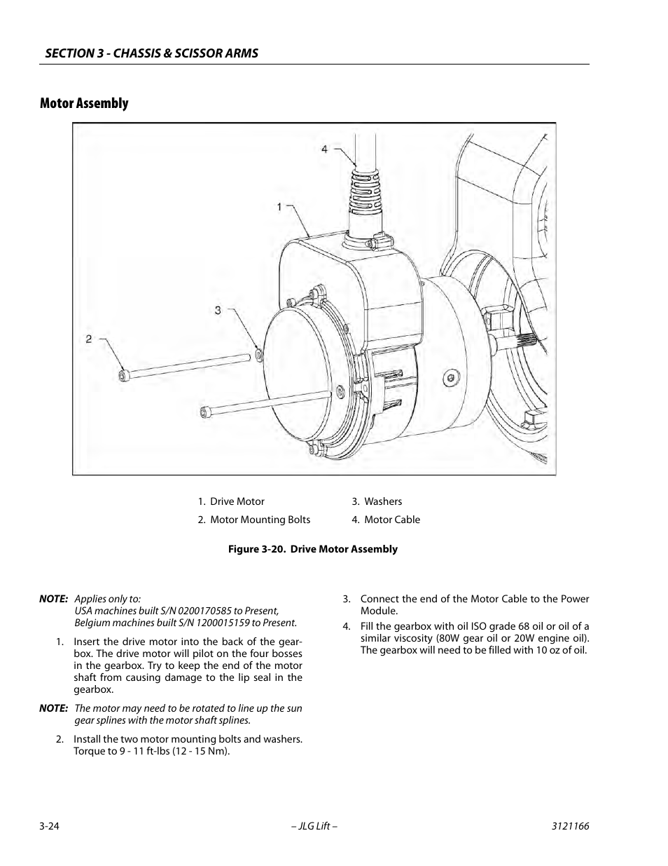 Motor assembly, Motor assembly -24, Drive motor assembly -24 | JLG 3246ES Service Manual User Manual | Page 60 / 222