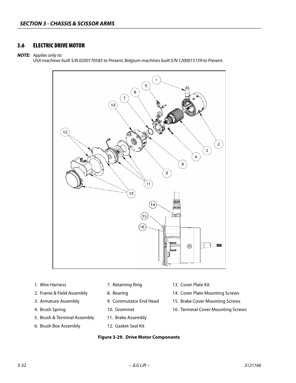 6 electric drive motor, Electric drive motor -32, Drive motor components -32 | JLG 3246ES Service Manual User Manual | Page 68 / 222