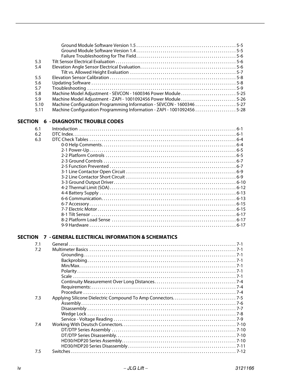 JLG 3246ES Service Manual User Manual | Page 8 / 222