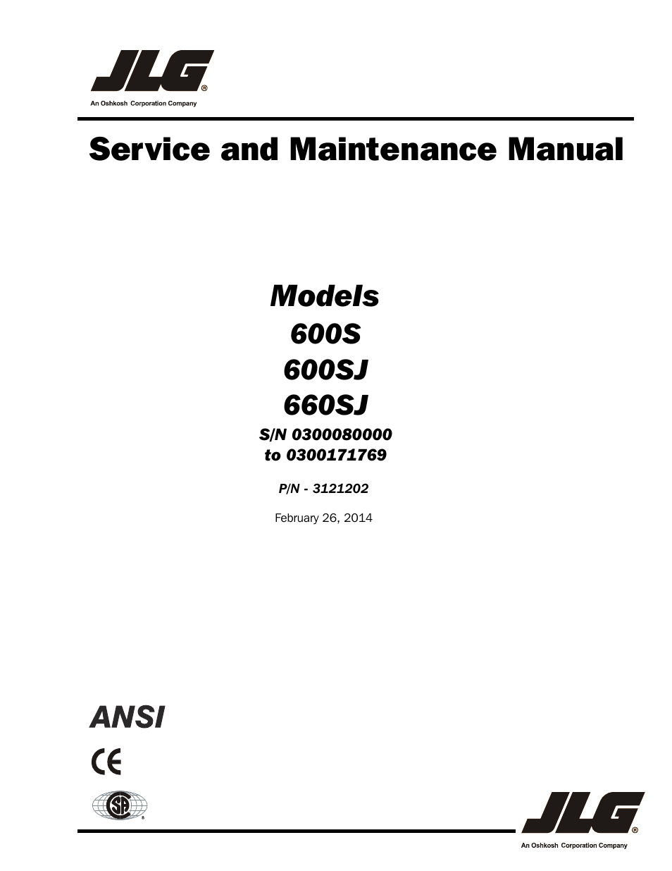 JLG 660SJ Service Manual User Manual | 334 pages