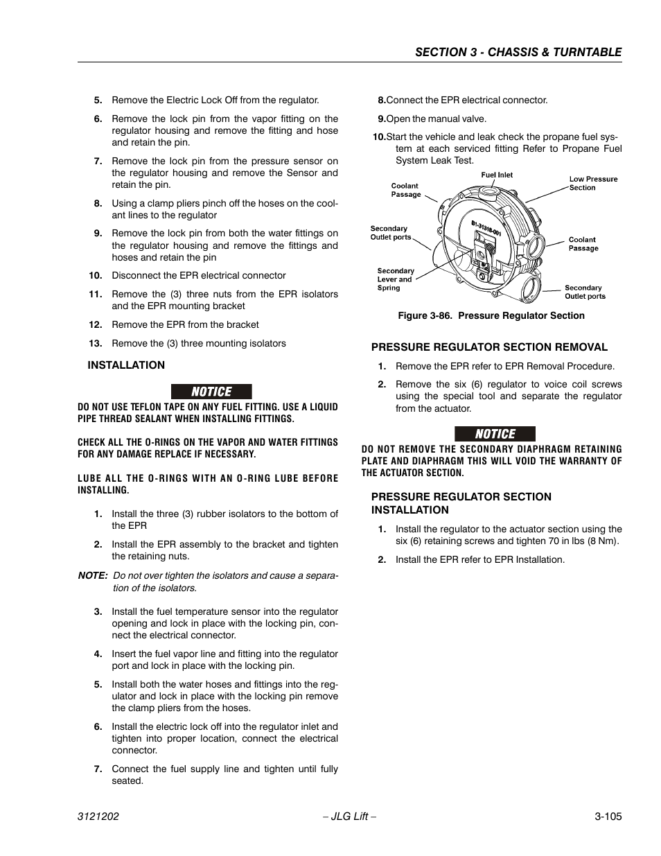 Pressure regulator section -105 | JLG 660SJ Service Manual User Manual | Page 155 / 334