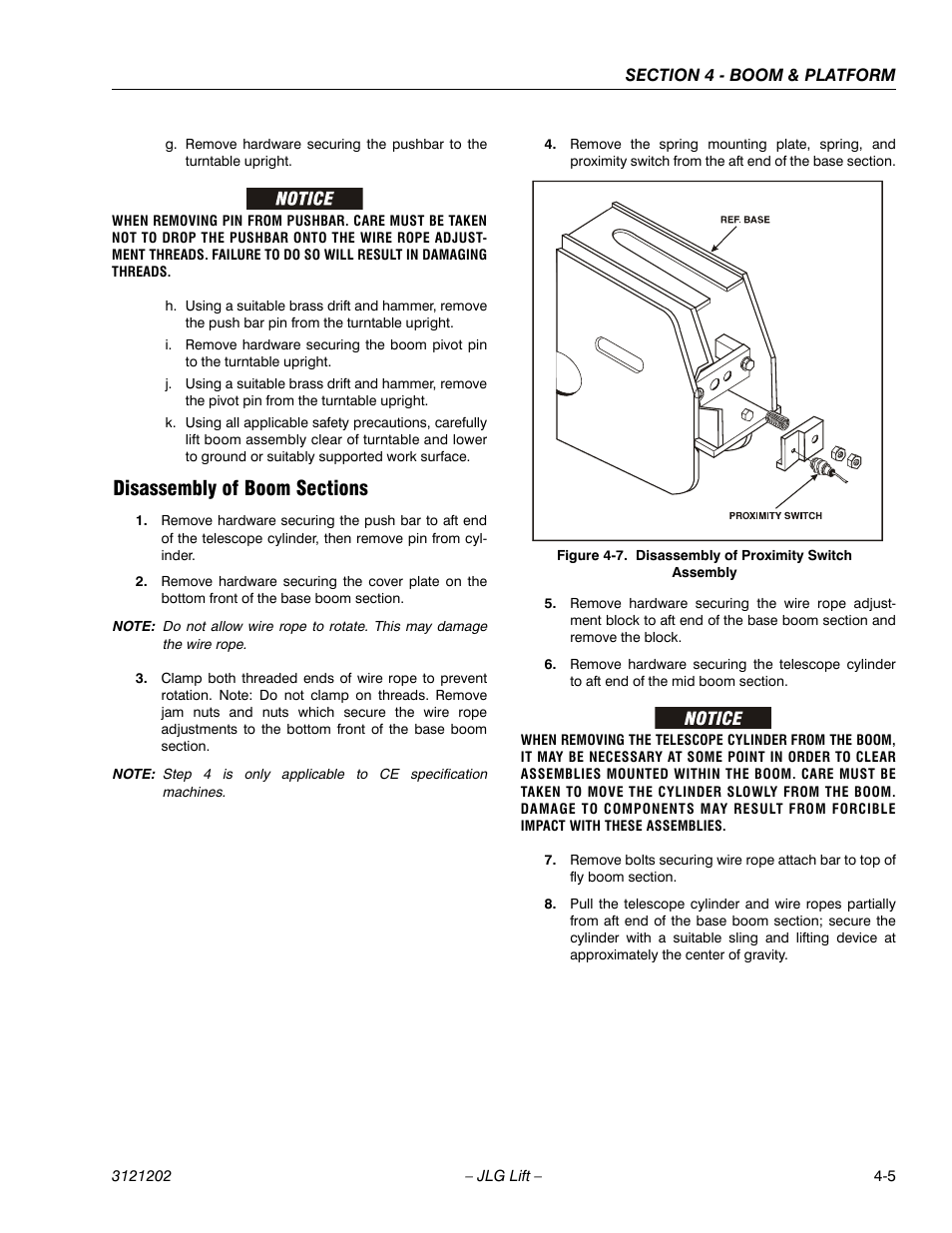 Disassembly of boom sections, Disassembly of boom sections -5, Disassembly of proximity switch assembly -5 | JLG 660SJ Service Manual User Manual | Page 177 / 334