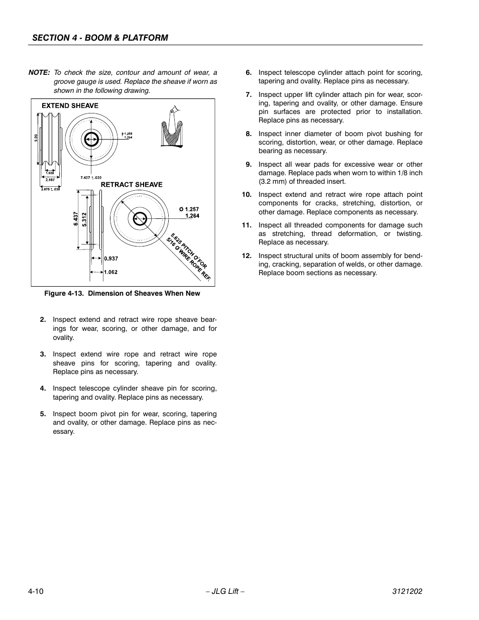 Dimension of sheaves when new -10 | JLG 660SJ Service Manual User Manual | Page 182 / 334