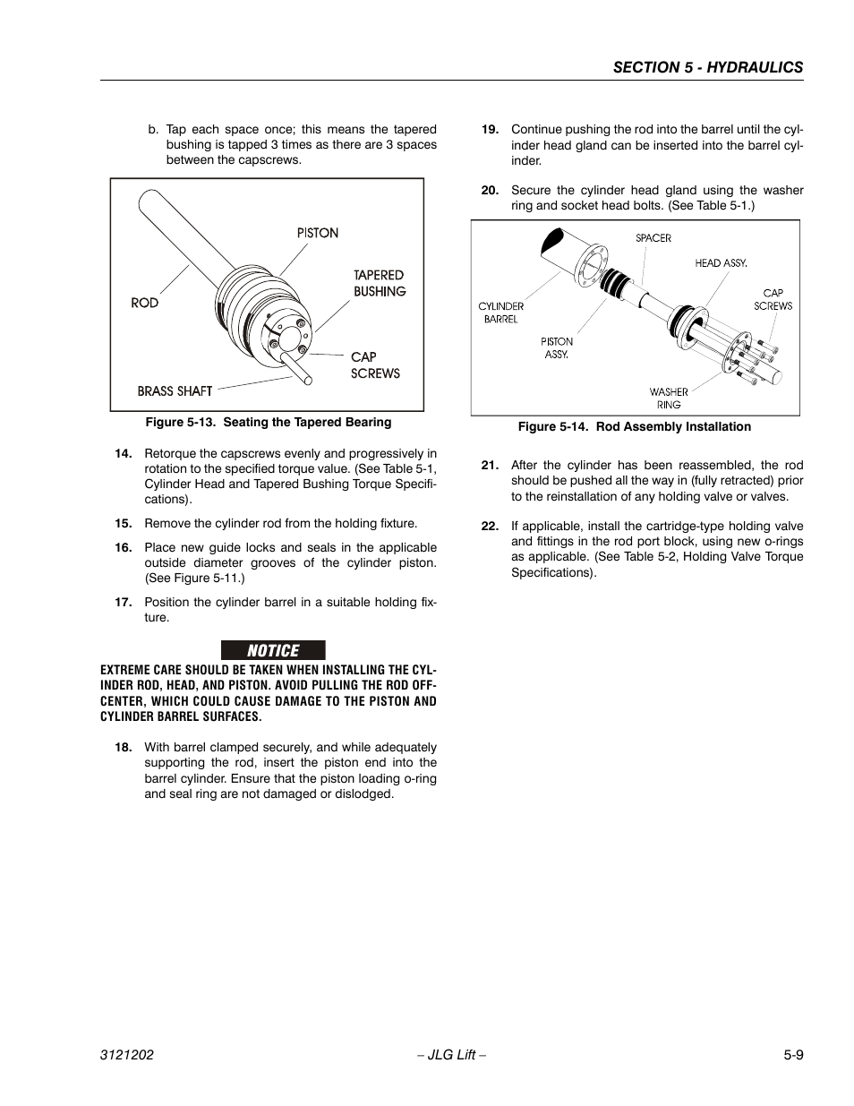 Seating the tapered bearing -9, Rod assembly installation -9 | JLG 660SJ Service Manual User Manual | Page 219 / 334