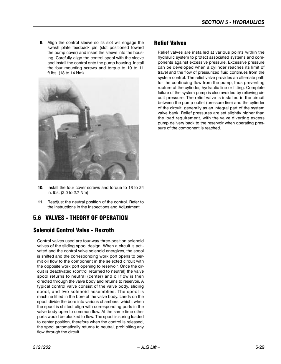 6 valves - theory of operation, Solenoid control valve - rexroth, Relief valves | Valves - theory of operation -29 | JLG 660SJ Service Manual User Manual | Page 239 / 334