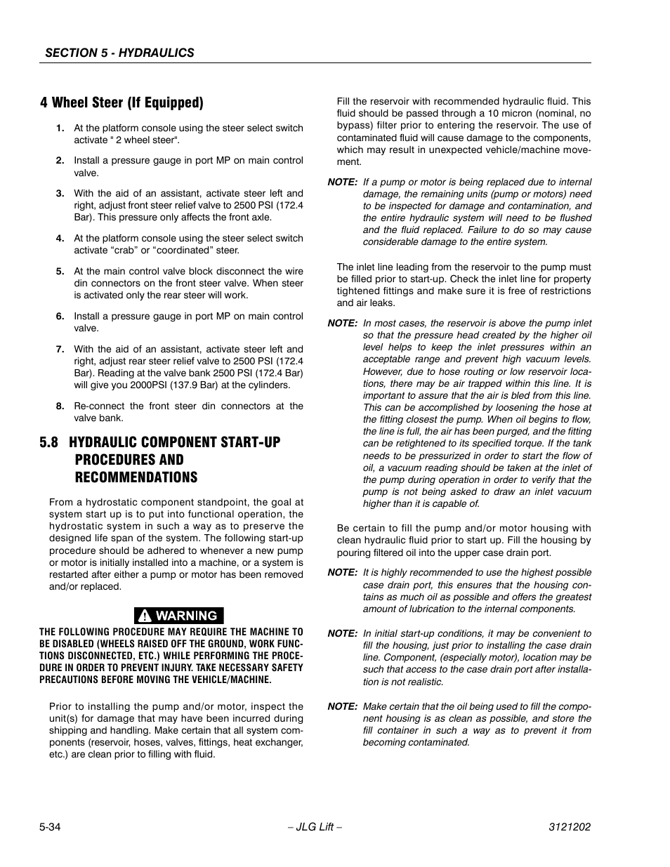 4 wheel steer (if equipped), 4 wheel steer (if equipped) -34 | JLG 660SJ Service Manual User Manual | Page 244 / 334