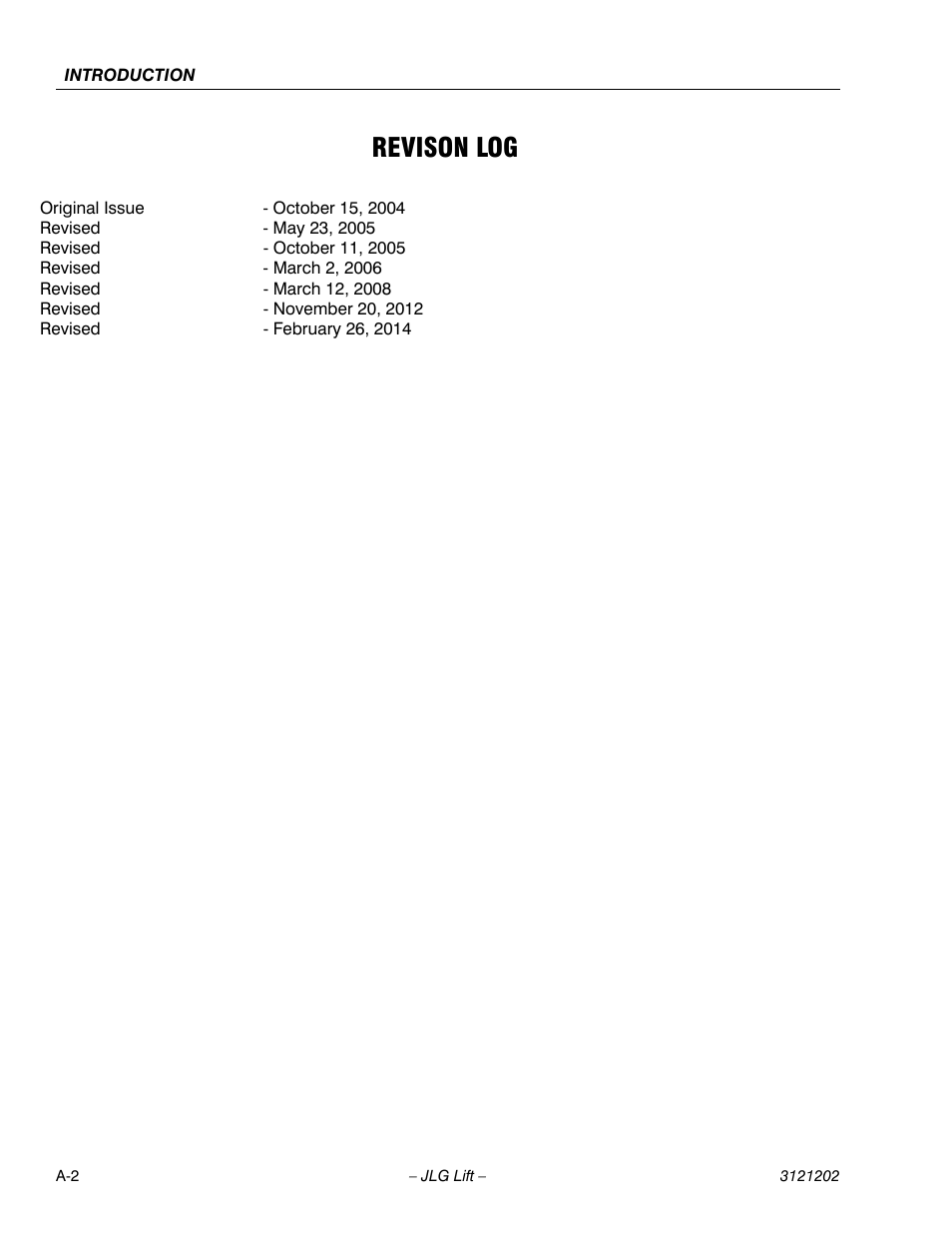 Revison log | JLG 660SJ Service Manual User Manual | Page 4 / 334