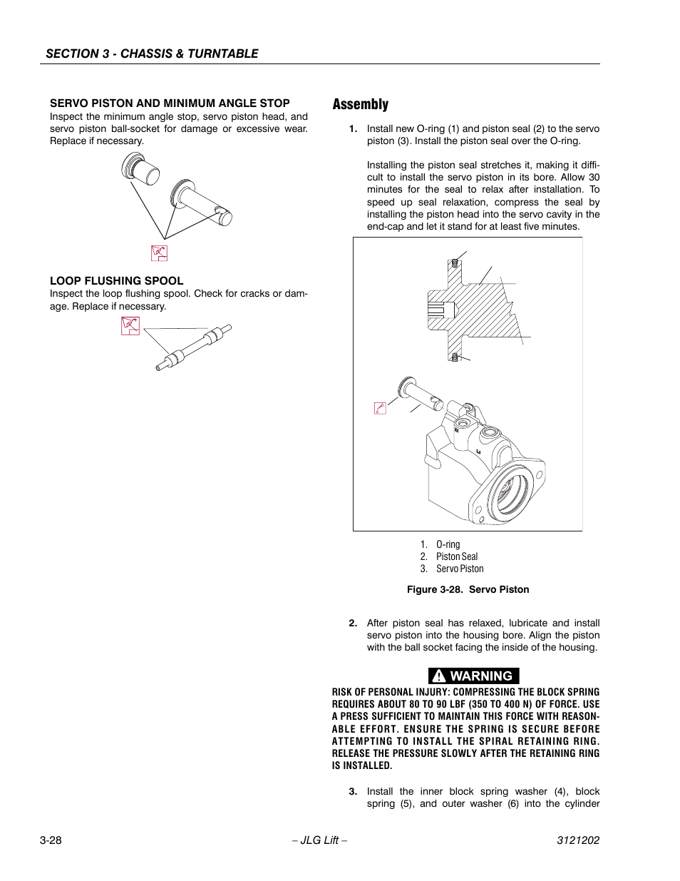 Assembly, Assembly -28, Servo piston -28 | JLG 660SJ Service Manual User Manual | Page 78 / 334