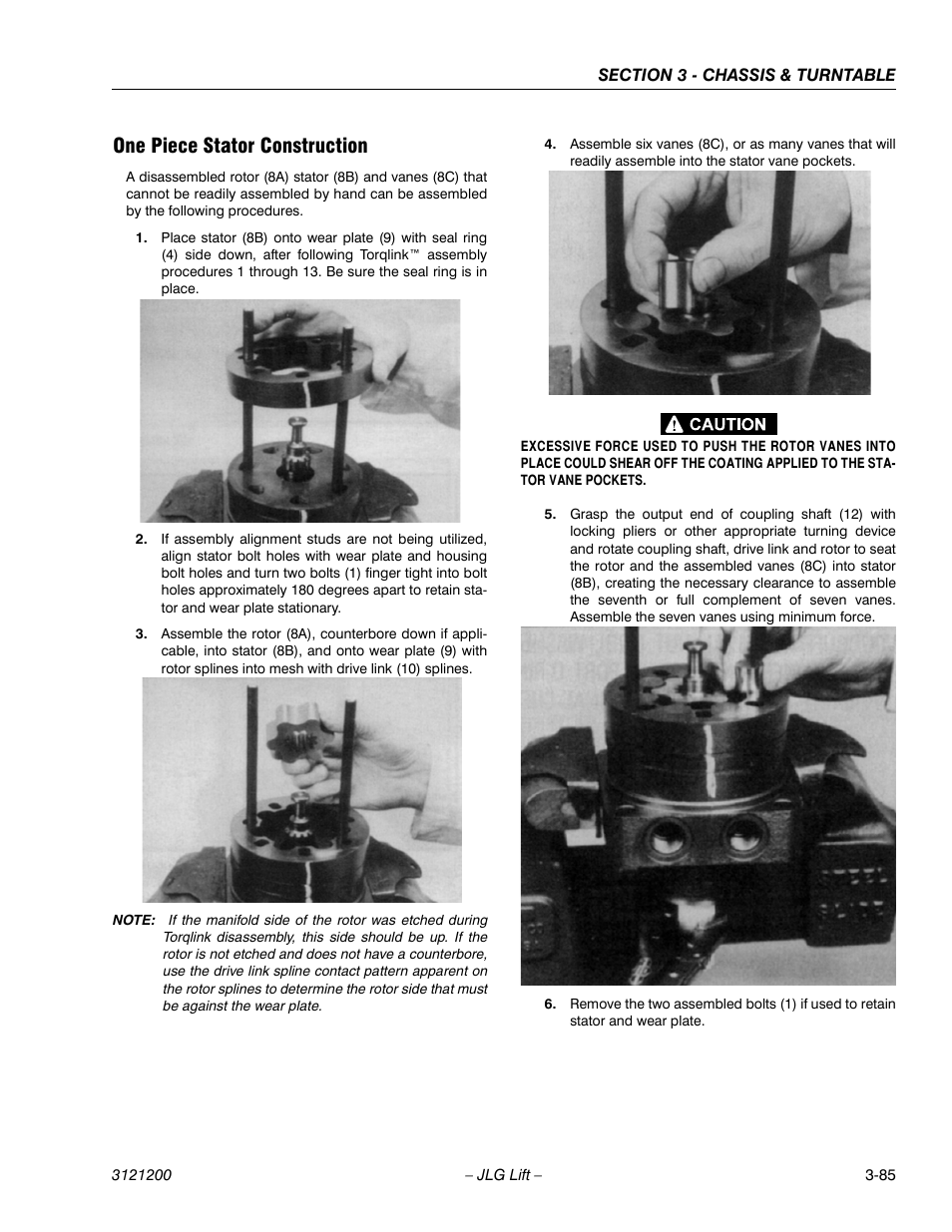 One piece stator construction, One piece stator construction -85 | JLG T500J Service Manual User Manual | Page 121 / 234