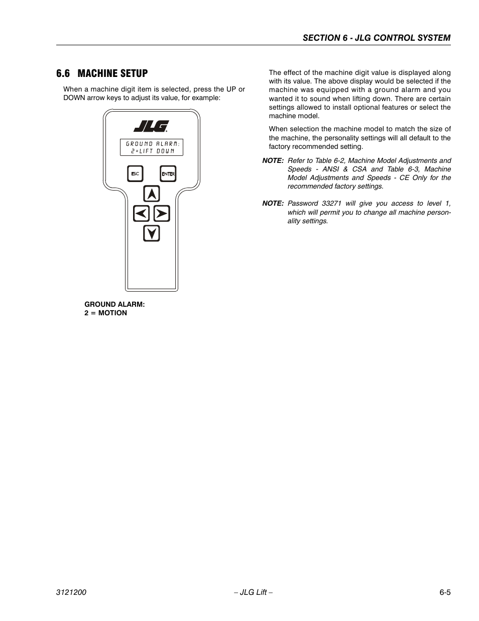 6 machine setup, Machine setup -5 | JLG T500J Service Manual User Manual | Page 169 / 234