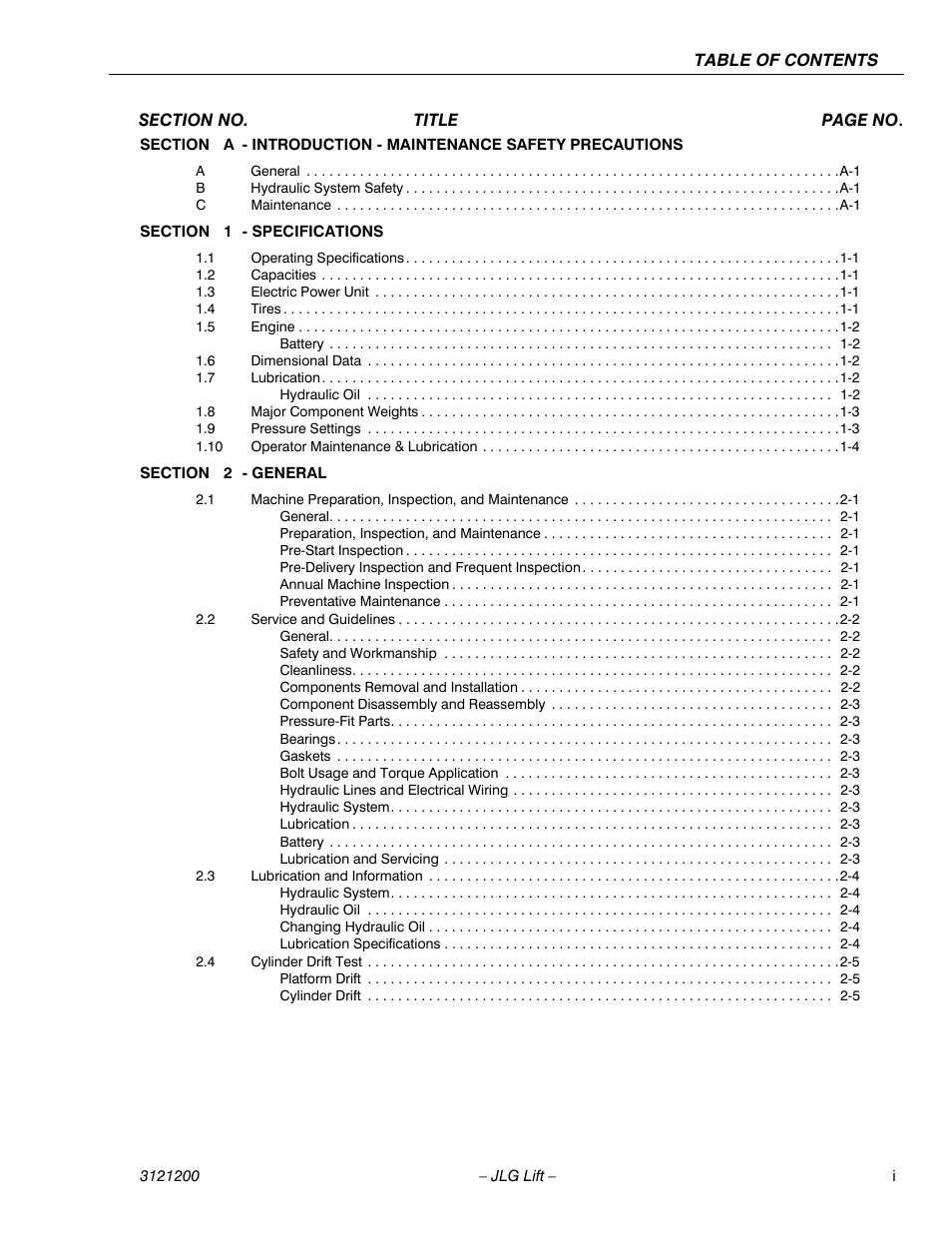 JLG T500J Service Manual User Manual | Page 5 / 234