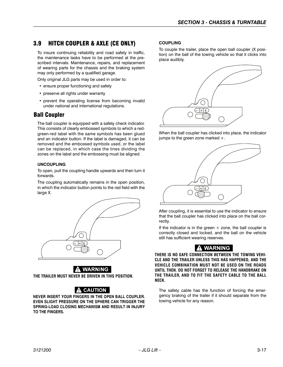 9 hitch coupler & axle (ce only), Ball coupler, Hitch coupler & axle (ce only) -17 | Ball coupler -17 | JLG T500J Service Manual User Manual | Page 53 / 234