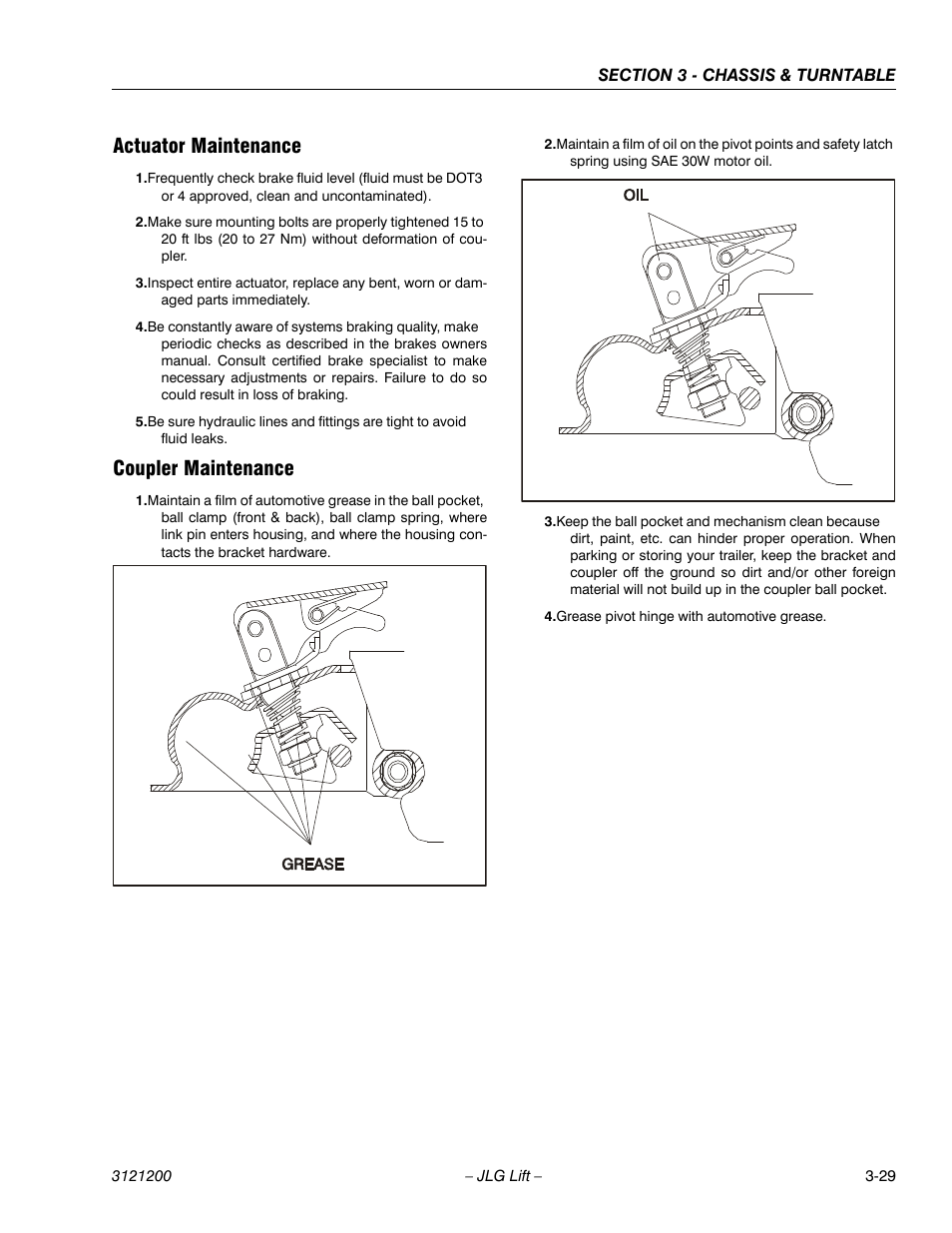 Actuator maintenance, Coupler maintenance, Actuator maintenance -29 coupler maintenance -29 | JLG T500J Service Manual User Manual | Page 65 / 234