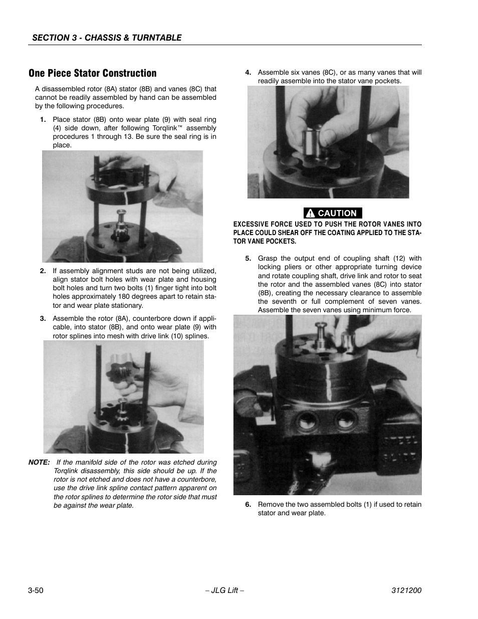 One piece stator construction, One piece stator construction -50 | JLG T500J Service Manual User Manual | Page 86 / 234