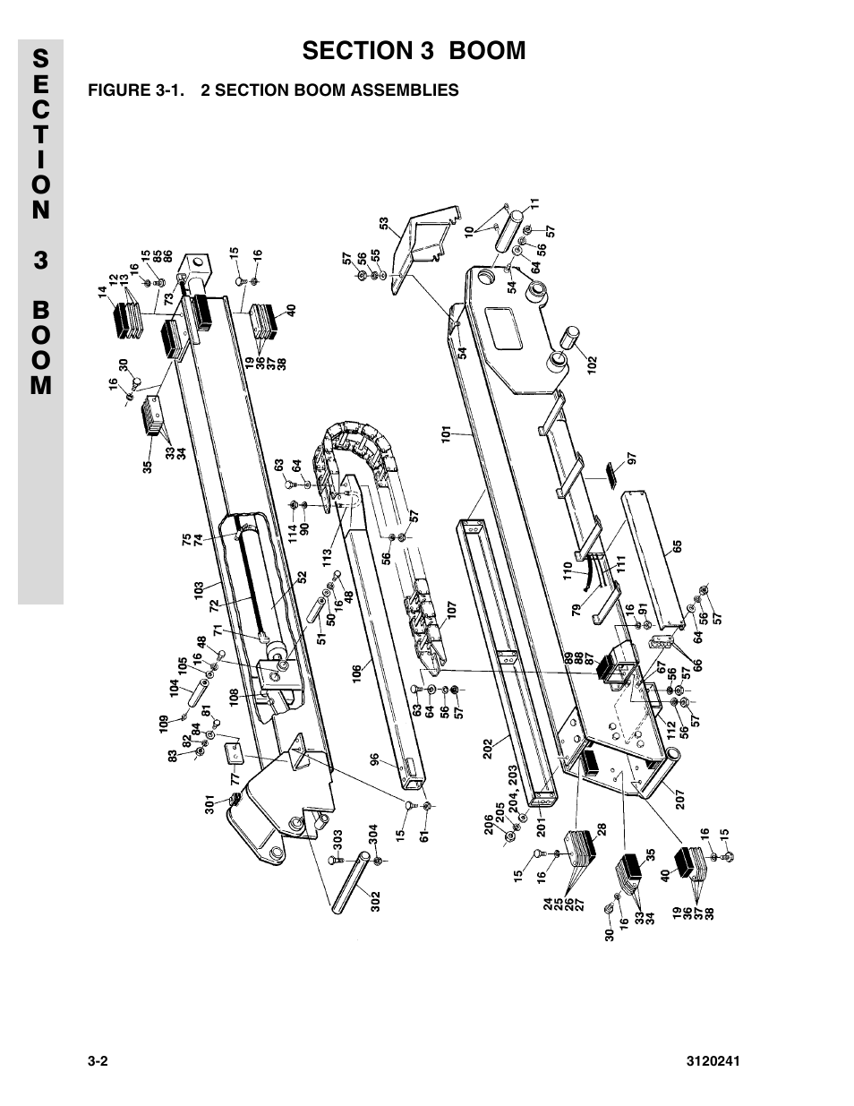 Figure 3-1. 2 section boom assemblies | JLG 40H Parts Manual User Manual | Page 268 / 476