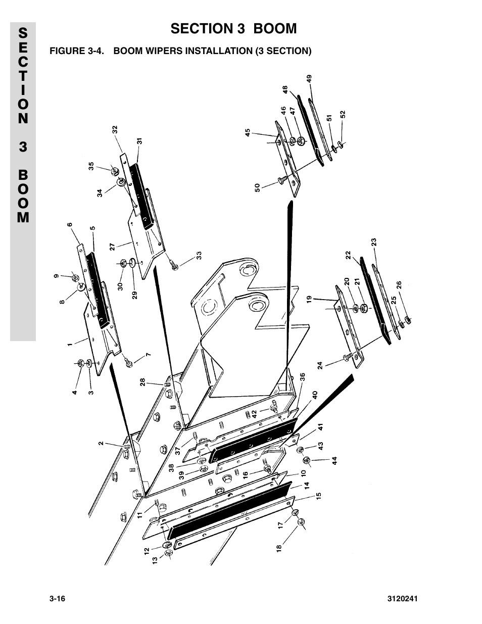 Figure 3-4. boom wipers installation (3 section) | JLG 40H Parts Manual User Manual | Page 282 / 476