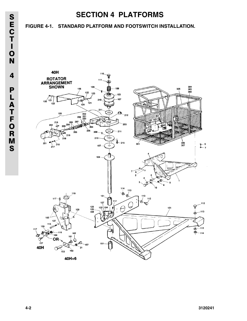 Standard platform and footswitch installation -2 | JLG 40H Parts Manual User Manual | Page 290 / 476