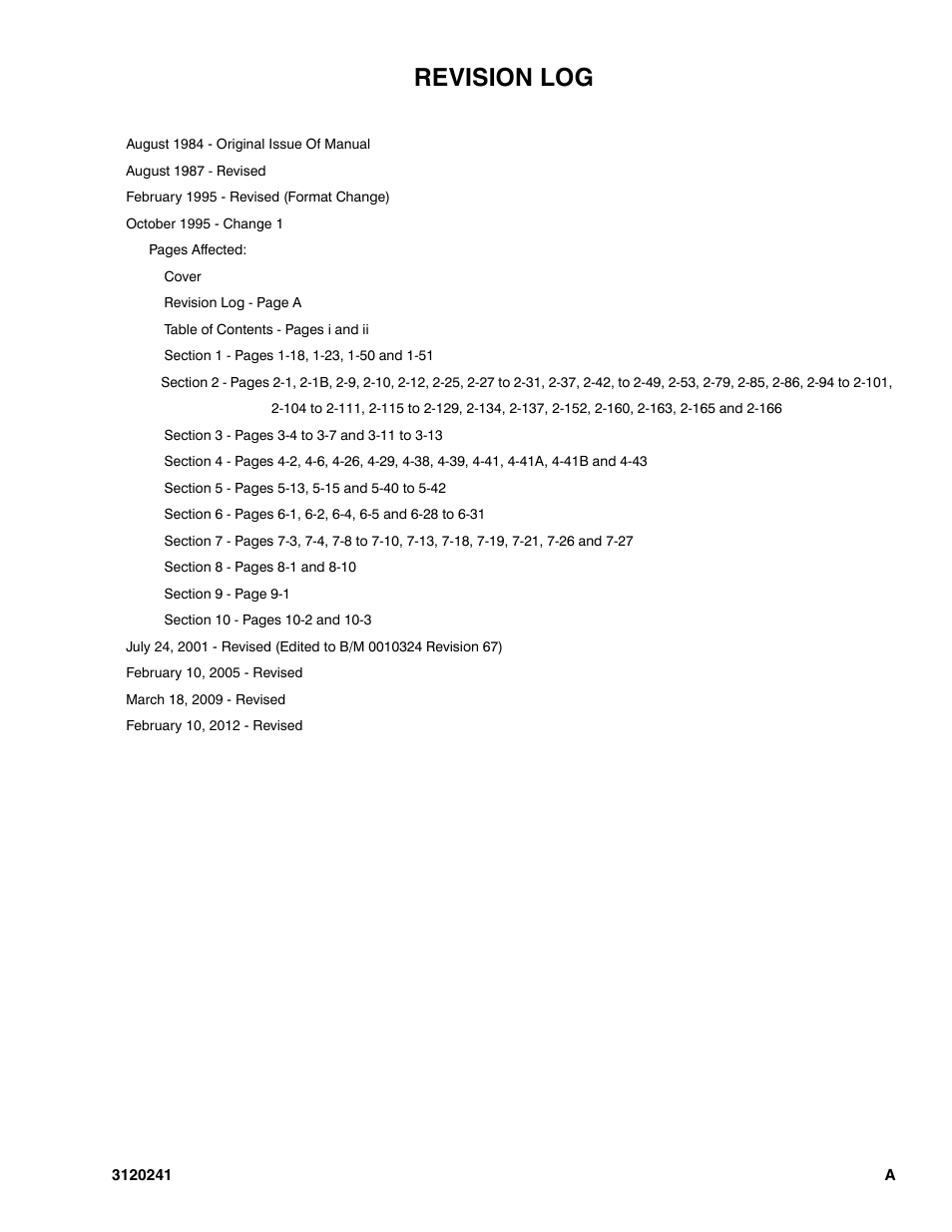 Revision log | JLG 40H Parts Manual User Manual | Page 3 / 476