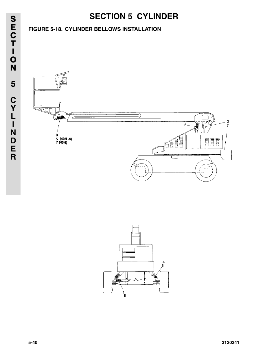 Figure 5-18. cylinder bellows installation | JLG 40H Parts Manual User Manual | Page 378 / 476