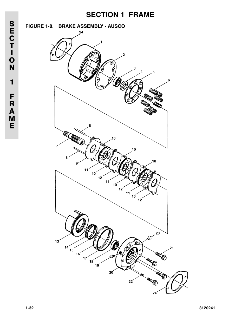 Figure 1-8. brake assembly - ausco | JLG 40H Parts Manual User Manual | Page 40 / 476
