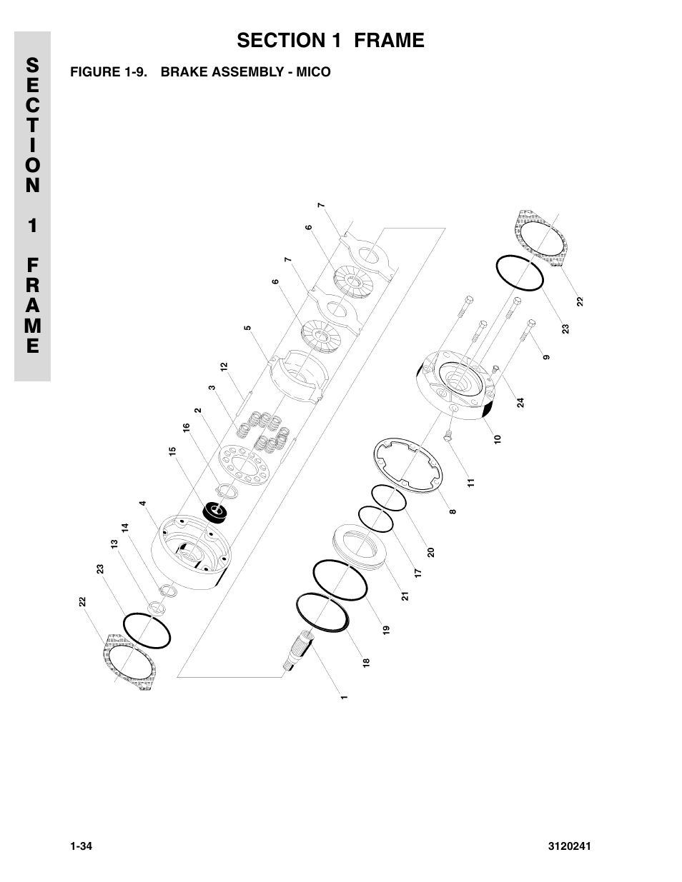Figure 1-9. brake assembly - mico | JLG 40H Parts Manual User Manual | Page 42 / 476