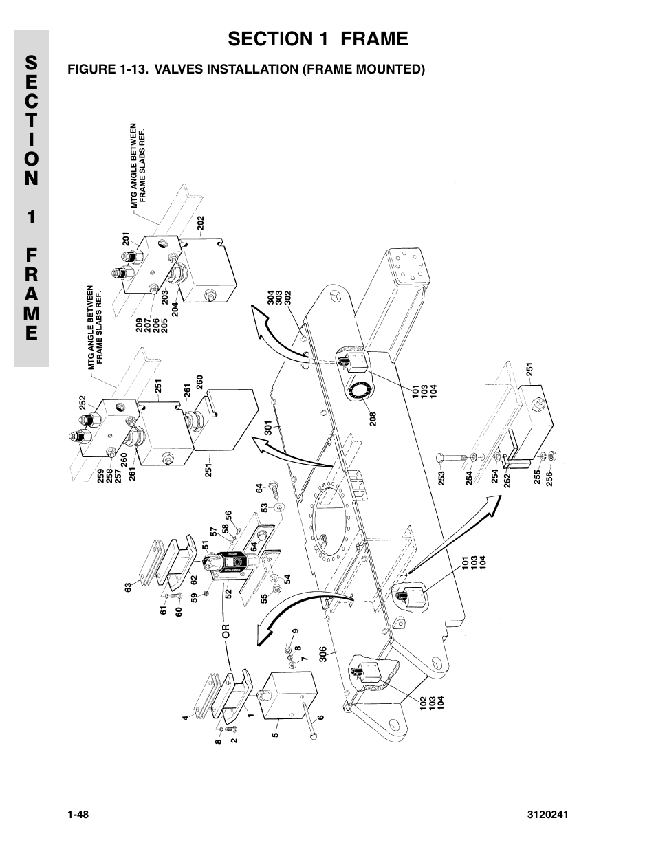Figure 1-13. valves installation (frame mounted) | JLG 40H Parts Manual User Manual | Page 56 / 476