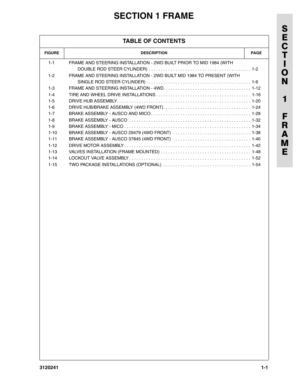 Section 1 frame, Section 1 - frame -1 | JLG 40H Parts Manual User Manual | Page 9 / 476