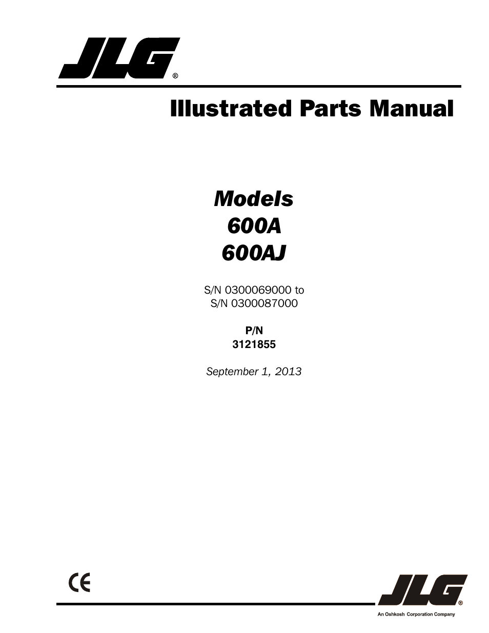 JLG 600A_AJ Parts Manual User Manual | 314 pages