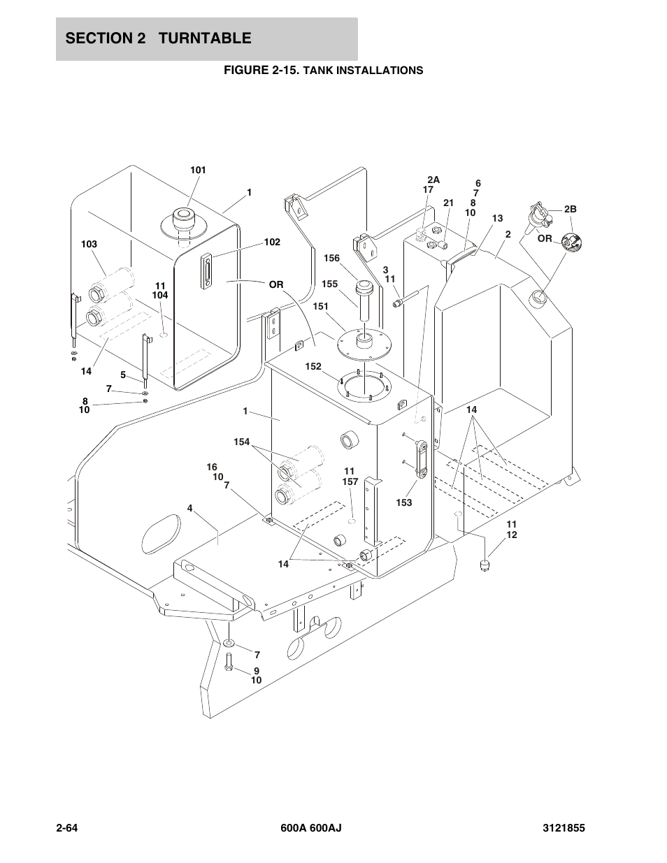 Figure 2-15. tank installations | JLG 600A_AJ Parts Manual User Manual | Page 126 / 314