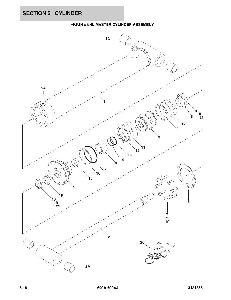 Figure 5-8. master cylinder assembly | JLG 600A_AJ Parts Manual User Manual | Page 224 / 314
