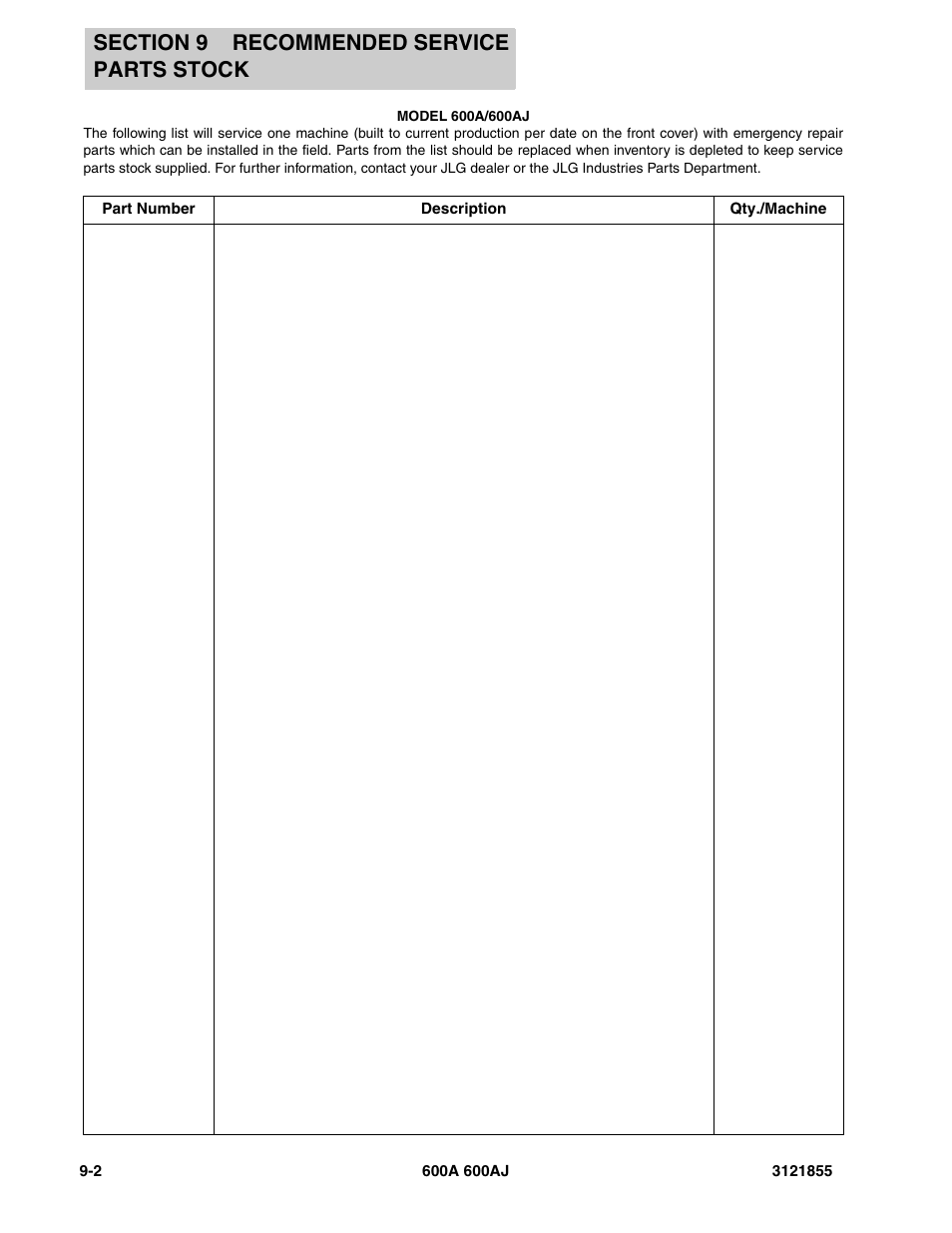 JLG 600A_AJ Parts Manual User Manual | Page 296 / 314