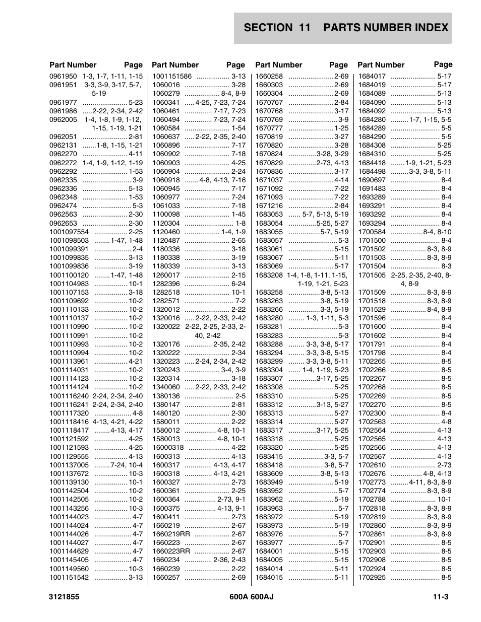 1660219rr 2-67, 1660223rr 2-67 | JLG 600A_AJ Parts Manual User Manual | Page 303 / 314