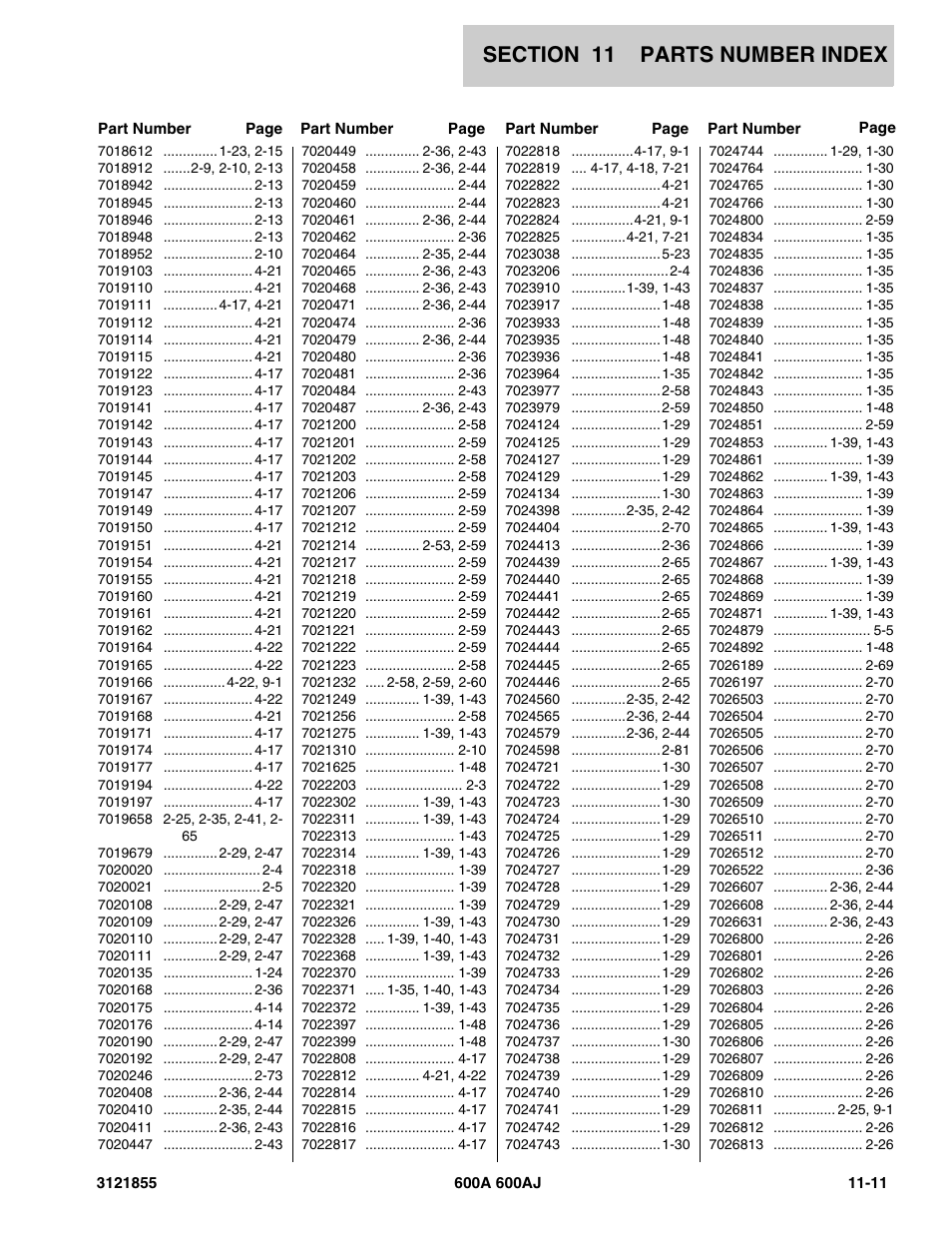 JLG 600A_AJ Parts Manual User Manual | Page 311 / 314