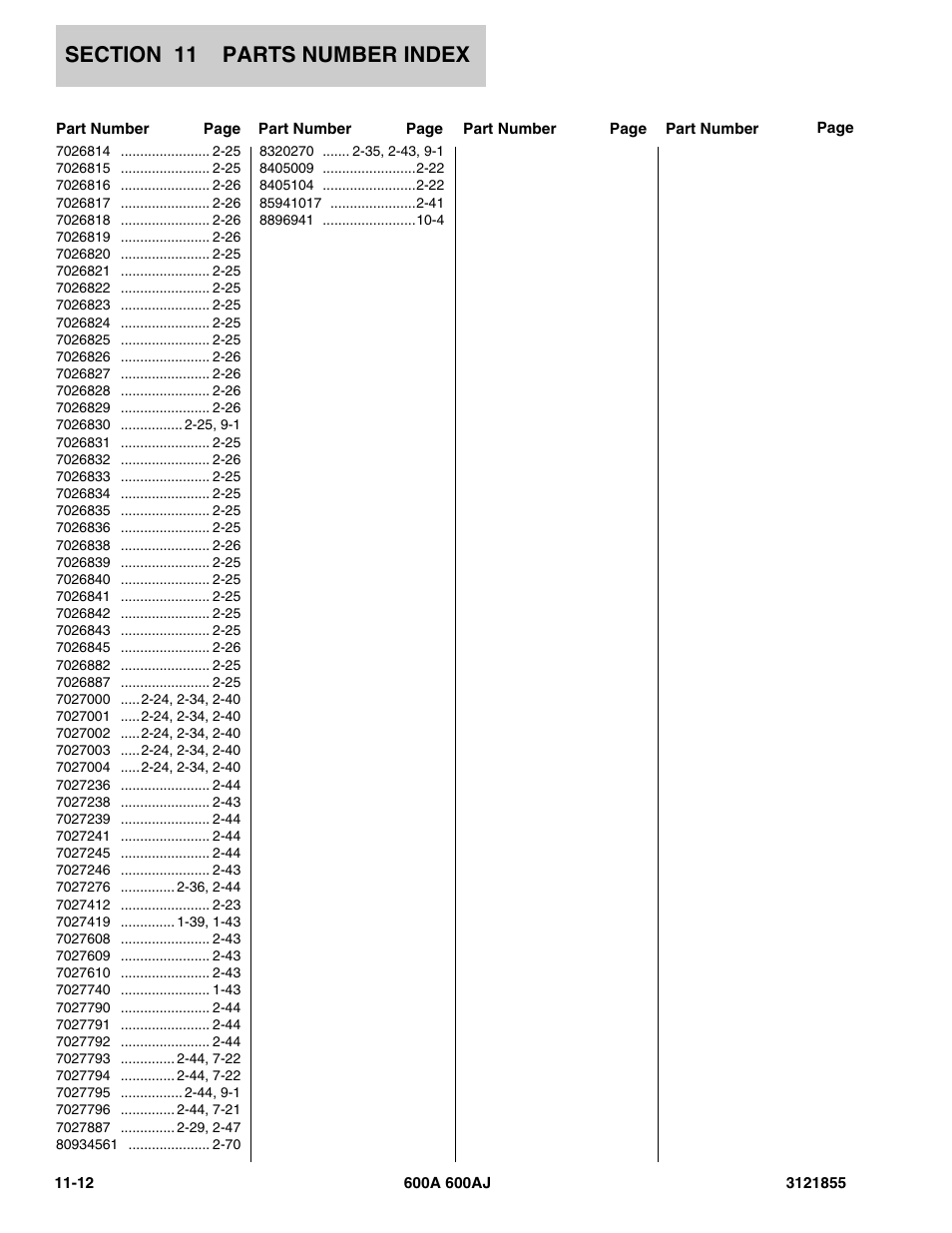 JLG 600A_AJ Parts Manual User Manual | Page 312 / 314