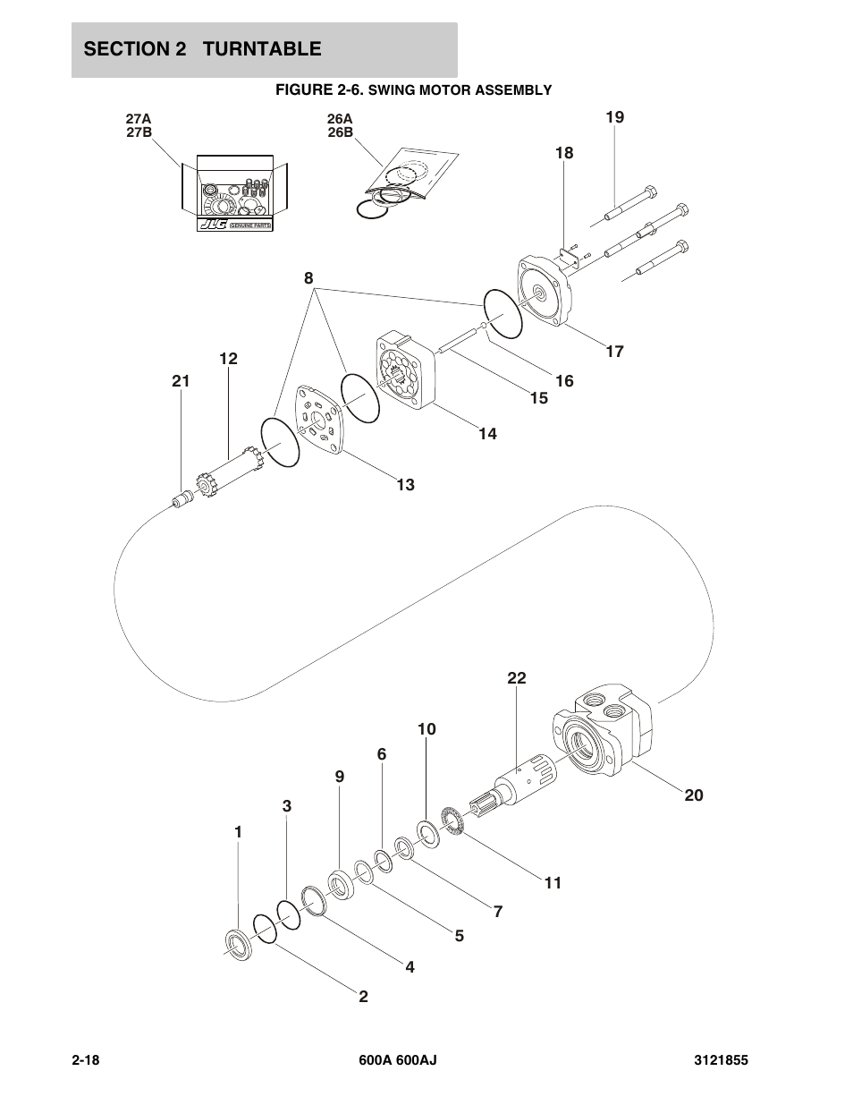 Figure 2-6. swing motor assembly | JLG 600A_AJ Parts Manual User Manual | Page 80 / 314