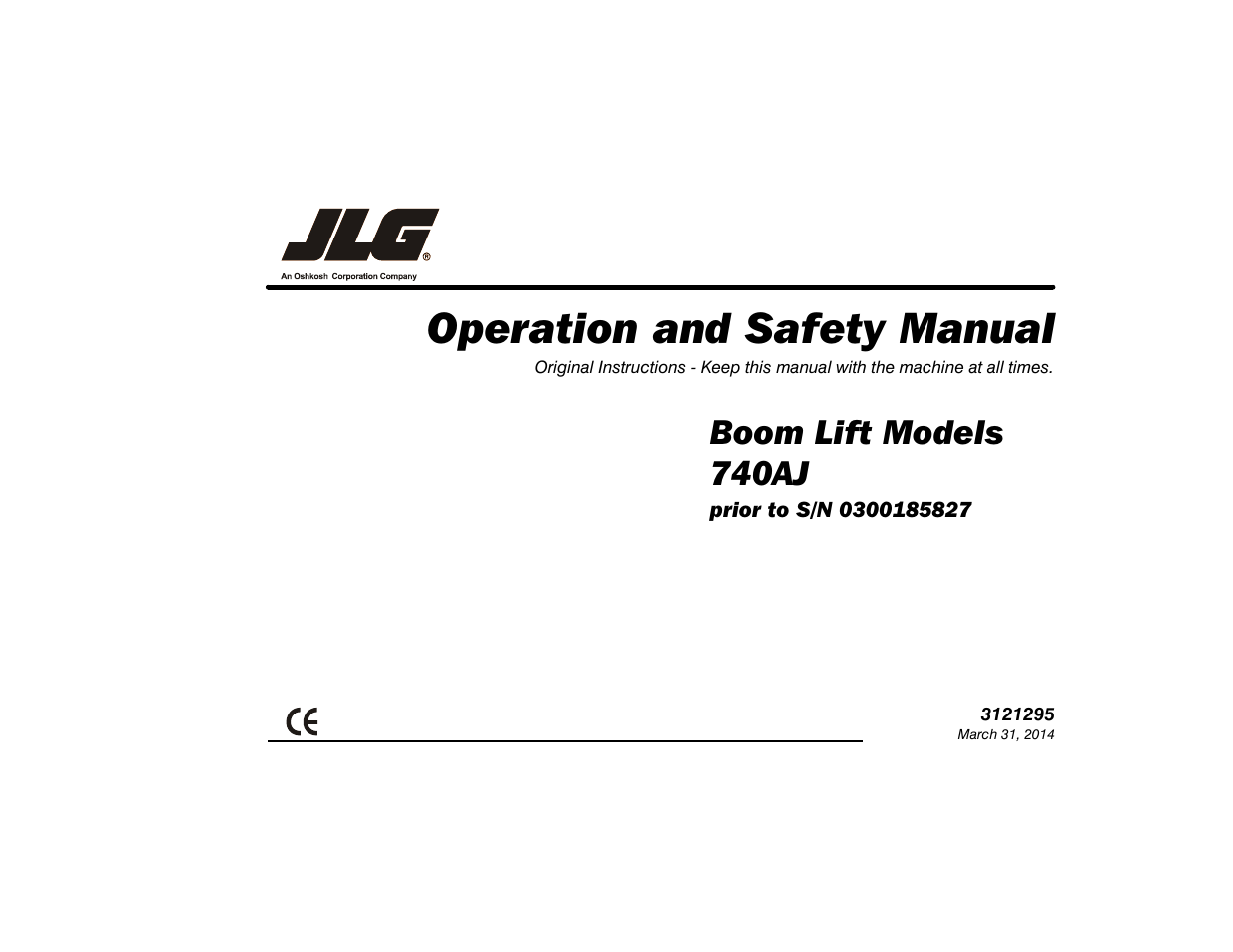 JLG 740AJ Operator Manual User Manual | 132 pages