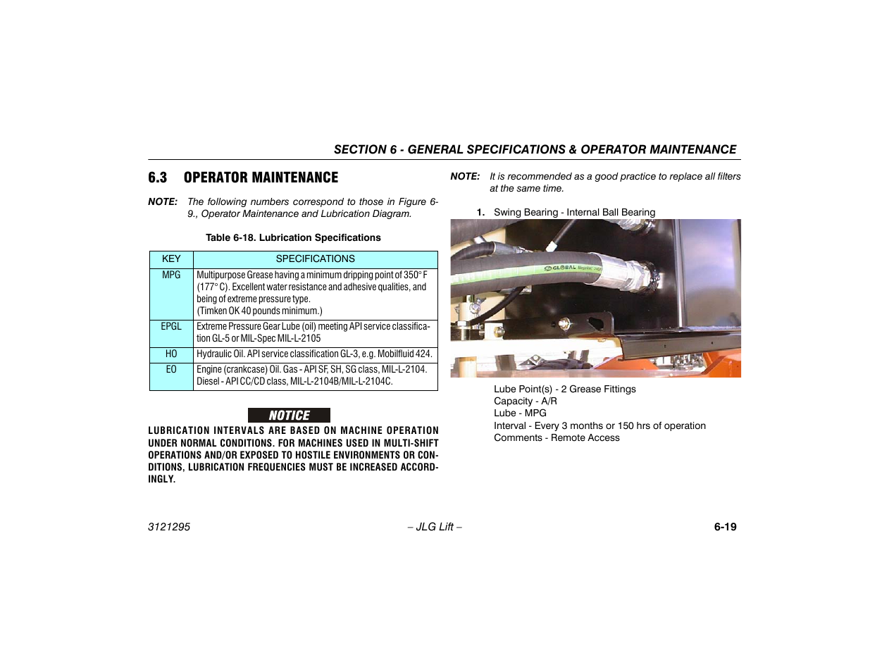 3 operator maintenance, 3 operator maintenance -19, 18 lubrication specifications -19 | JLG 740AJ Operator Manual User Manual | Page 111 / 132