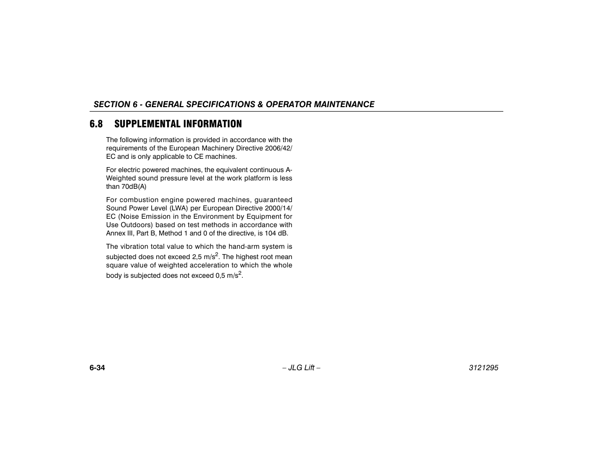 8 supplemental information, 8 supplemental information -34 | JLG 740AJ Operator Manual User Manual | Page 126 / 132